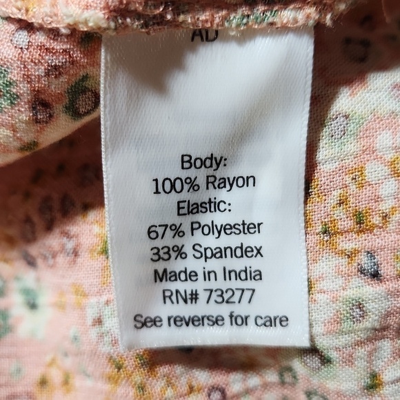 Blouse Retro Floral Long sleeves V-neckline Pink Size 3X SONOMA - Picture 13 of 14